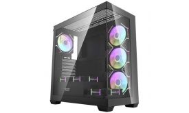 Darkflash DS900 számítógépház (fekete) + 7 ARGB ventilátor (DS900 BLACK + FANS)